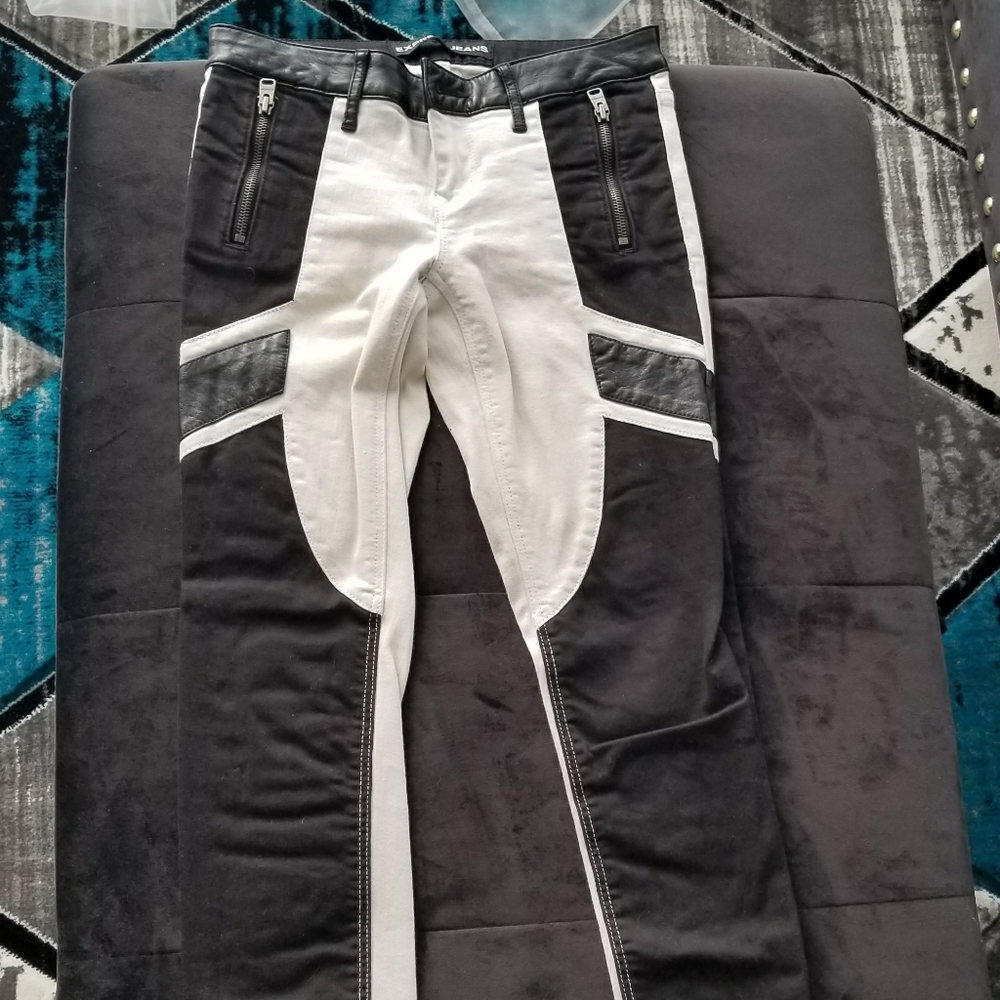 Express low-rise white jeans